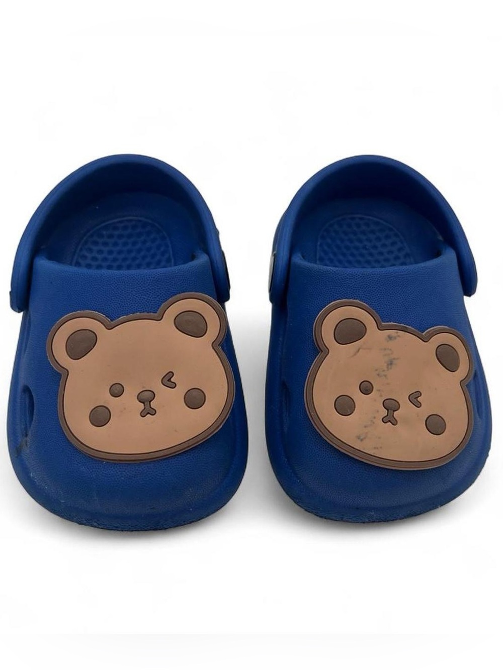 2C Baby Crocs Royal Blue & Brown Bear Appliqué Charm